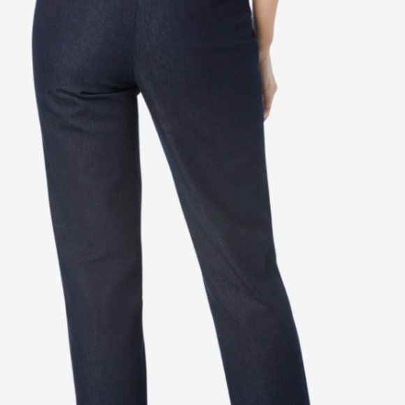 NWT Woman Within Straight Leg Fineline Women's Black Jeans 34T - Picture 2 of 3